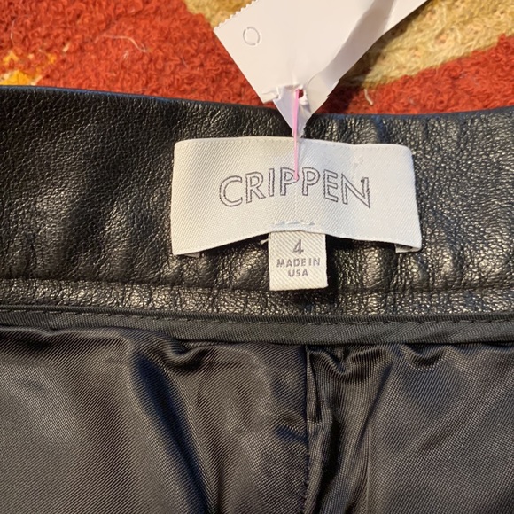 Beautiful Lamb Skin Leather crop pants size 4 NWT - Picture 9 of 13